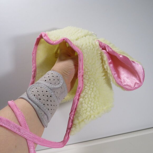 sheep lamb costume Hood hat cap with Floppy Satin ears & pipping Easter - Picture 1 of 14